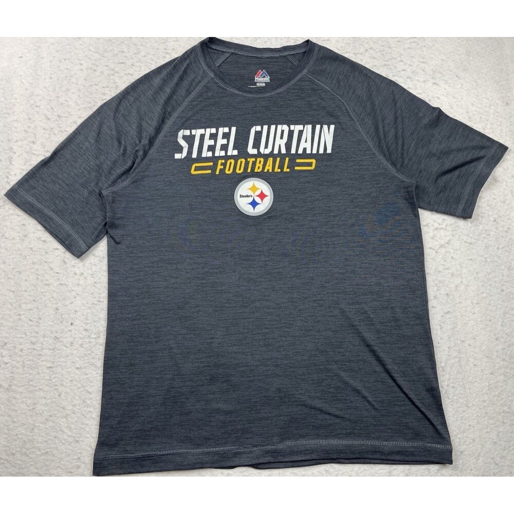 Pittsburgh Steelers Majestic Men’s Medium Gray Performance Dri-Fit Shirt 2019
